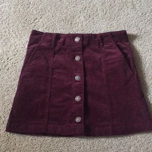 Corduroy button down skirt forever 21 burgundy